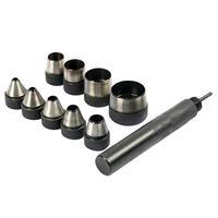 10Pcs Poinçon à trou creux interchangeables avec poignée pour cuir résistant
