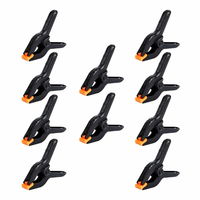 10pcs Ratchet Bar Clamp 2/3/4/6 Inch Woodworking A-Clip Black Wood Working Clip Plastic DIY Ergonomic Grip for Crafts Ph