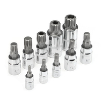 10pcs Triple carré Spline Bit Socket Set XZN12 Point Tamper Preuve Socket Adaptateur
