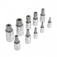 10pcs XZN12 Point Rouge / Bleu Adaptateur Inviolable Point Set Triple Square Spline Bit Socket