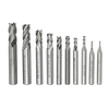 10pcs 1.5-10mm HSS 4 Flûte CNC Fraise à queue droite Fraise à queue