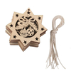 10pcs sculpter en bois étoile à cinq branches noël pendentif décorations suspendues