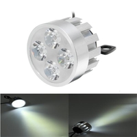 10V-85V DC 12W LED Light Motorcycle Scooter Vélo Retroviseur Mirroir Guidon Argent