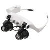 10X 15X 20X 25X LED Loupe Double Lunettes Loupe Lentille Bijoutier Montre Réparation Réparation Mesure avec 8 Lentilles