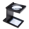 10X alliage de zinc pliage de métal noir mini-loupe avec pochette de l