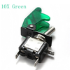 10x couverture de voiture verte LED spst bascule bascule commande de commutateur 12v 20a 