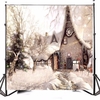 10x10FT vinyle noël neige bâtiment photographie toile de fond fond Studio prop