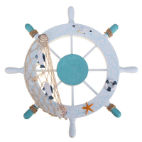 11 Volant de bateau de bateau en bois de plage Décorations en coquille de filet de poisson de plage nautique