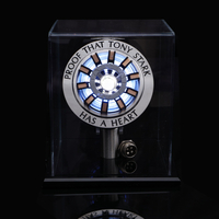 1:1 Échelle MK2 Noyau assemblé DIY Tony Arc Reactor LED Kit de lampe avec couvercle de présentoir