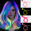 11 couleurs longue perruque droite lumineuse Halloween Extensions de cheveux synthétiques à clip simple