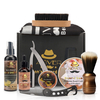 11 en 1 kit de toilettage de barbe pour hommes brosse peigne baume shampooing baume tablier rasoir ensemble