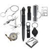 11 en 1 Trousse de survie SOS Emergency Outils EDC Compass Fret Saw Lampe de poche Tactical Camping Randonnée