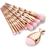 11 PCS Sirène Maquillage Pinceaux Set En Forme De Poisson En Poudre De Fondation Cosmétique Pinceaux Brosses Make Up Out