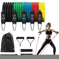 11 pièces / ensemble bandes de résistance au Latex 150lbs gymnastique à domicile exercice dentraînement à la corde
