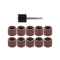 11 pièces 12.7mm 100 grains de papier de verre anneau de tête de meulage métal antirouille polissage rouleau de papier d