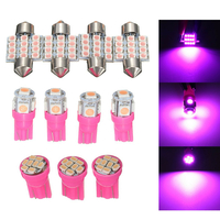 11 pièces Auto voiture violet intérieur lumineux LED plaque dimmatriculation lampe Dome T10 & 31mm