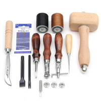 11 pièces coupe-poinçon de sculpture sur cuir Hammer ensemble doutils essentiels artisanat manuel bricolage sculptu