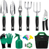 11 pièces outils de jardinage robustes succulentes ensemble en aluminium gants de jardin en plein air truelle sécateurs