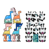 11/13 pièces créatif Panda dinosaure jeu dempilage en bois blocs de construction jouet éducatif précoce pour enfant