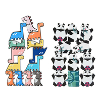 11/13 pièces créatif Panda dinosaure jeu dempilage en bois blocs de construction jouet éducatif précoce pour enfant