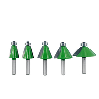 11, 25 ° / 15 ° / 22, 5 ° / 30 ° / 45 ° Mèche de toupon à queue 8mm Outil à bois pour couper le bois