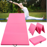 118x47x1.96inch 4 Tapis de gymnastique super grand pliant Yoga Tapis dexercice de gymnastique rose