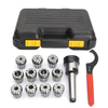 11pcs 1 / 8-3 / 4 pouces recueille ensemble avec MT3 1/2 mandrin et clé pour fraiseuse