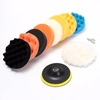 11pcs 5 pouces éponge polissage kit de tampon de cirage de polissage pour adaptateur de foret de polissage