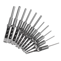 11pcs 6-19mm foret à bois trépan trou carré burin mortaisage kit outil en bois de ténon