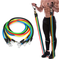 11PCS Bandes de résistance multifonctionnelles Set Home Fitness Stretch Training Yoga Corde de traction élastique