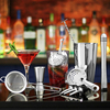 11Pcs Ensemble de shaker à cocktails Mixer Martini Spirits Bar Cuillère Jigger Passoire Stand Outils