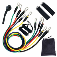 11PCS Fitness Rubber Loop Tube Set Yoga Bandes de résistance à lexercice Gym Pilates
