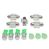 11Pcs Green LED Kit déclairage intérieur pour voiture T10 & 31mm Festoon Map Dome Ampoule