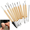 11pcs outils argile sculpture ensemble la sculpture de cire de poterie shapers polymère modélisation bois poignée ensemb