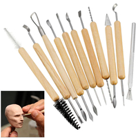 11pcs outils argile sculpture ensemble la sculpture de cire de poterie shapers polymère modélisation bois poignée ensemb