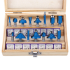 12 / 15Pcs 1/4 pouce Shank Router Bit Set avec étui en bois pour le travail du bois 6.35mm Shanb Drill Bits for Trimming