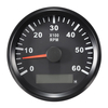 12 / 24V 0-6000 RPM 85mm LCD Marine Tachometer Compteur Compteur Compteur Noir