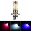 12 / 24V 15W 6500K moto H4 LED haute faisceau faisceau bas COB phare 3 couleur Stoke ampoule scooter VTT