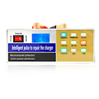 12 / 24V Car Batterie Chargeur Smart Pulse Repair Plomb-acide Batterie Chargeur Silver High Power
