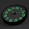 12 horloge murale lumineuse lueur dans la maison extérieure intérieure à quartz silencieux sombre