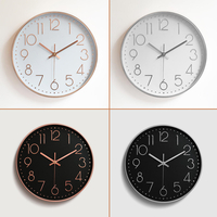 12 moderne or noir blanc blanc horloge murale silencieuse suspendus décoration de bureau à domicile