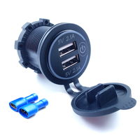12-24V universel 4.2A double chargeur USB prise de courant voltmètre pour voiture bateau moto Marine RV fil fusible kit