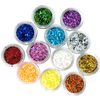 12 couleurs Hexagon Glitter powder1mm Set pour nail art 3D