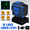12 Ligne LD Niveau de lumière verte Niveau laser 3D 360 ° Outil de mesure de nivellement croisé