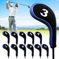 12 Pcs / ensemble Clubs De Golf Fer Tête Couvre Pilote Professionnel Numéro Étiquette Couvre-Tête En Caoutchouc Golf Lon