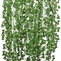 12 pcs Artificielle Verdure Vigne Lierre Feuilles Guirlande Suspendus Décorations De Jardin De Noce