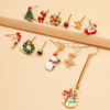 12 Pcs Boucles Doreilles De Noël Set Arbre De Noël Flocon De Neige Santa Claus Elk Boucles Doreilles Cadeau