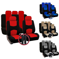12 PCS Housse de siège de voiture universelle pour véhicule avec appuie-tête Protecteur de volant