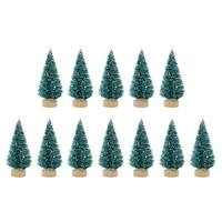 12 Pcs Mini Sapin De Noël Sisal Soie Cèdre Décor Petit Arbre De Noël Or Argent Bleu Vert Blanc Mini Sapin De Noël