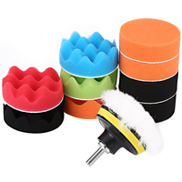 12 pièces 3/4/5/6/7 pouces Kit de tampons déponge de polissage de voiture polisseur épilation Wollen tampon vague P